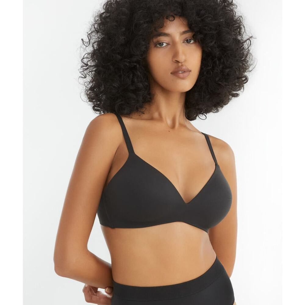 WACOAL How Perfect Wire-Free T-Shirt Bra Black Sz 34D